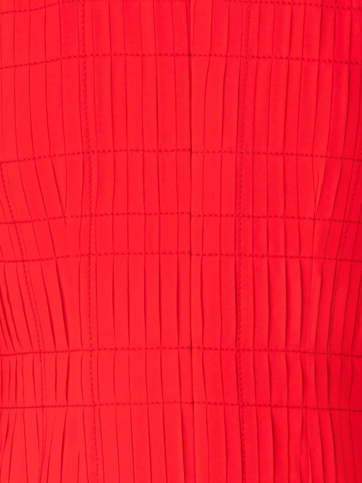 Short Pleated Dress with Long Flared Sleeves - red