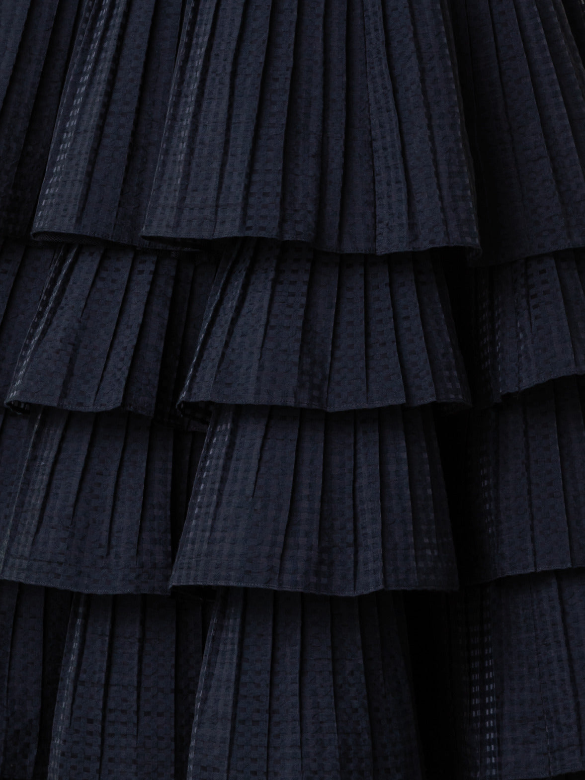 Sleeveless Midi Dress with Pleated Skirt in Semi-Sheer Organza - black