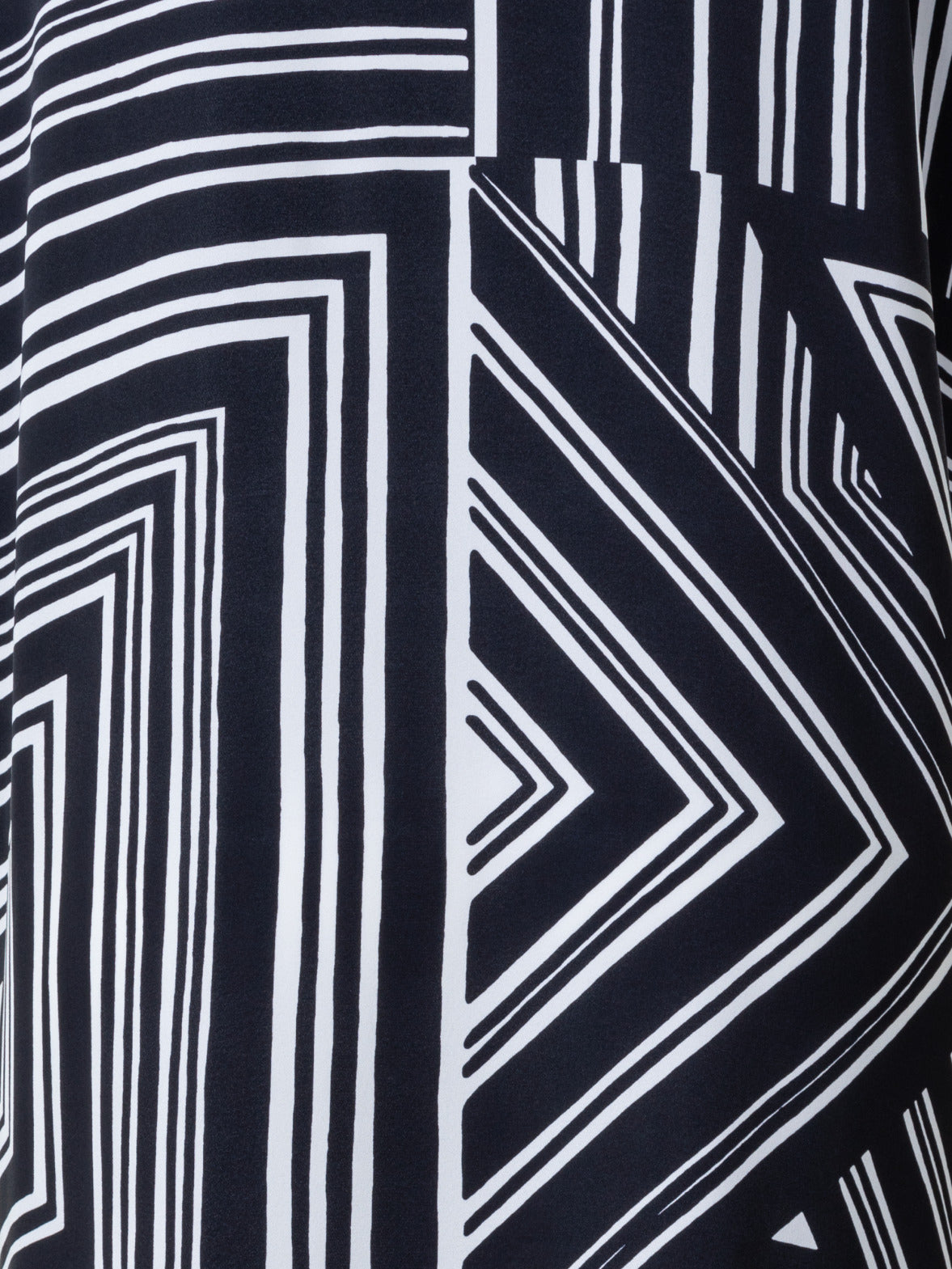 Silk Tunic Dress with Lizzi's Lines Print - multicolor - black