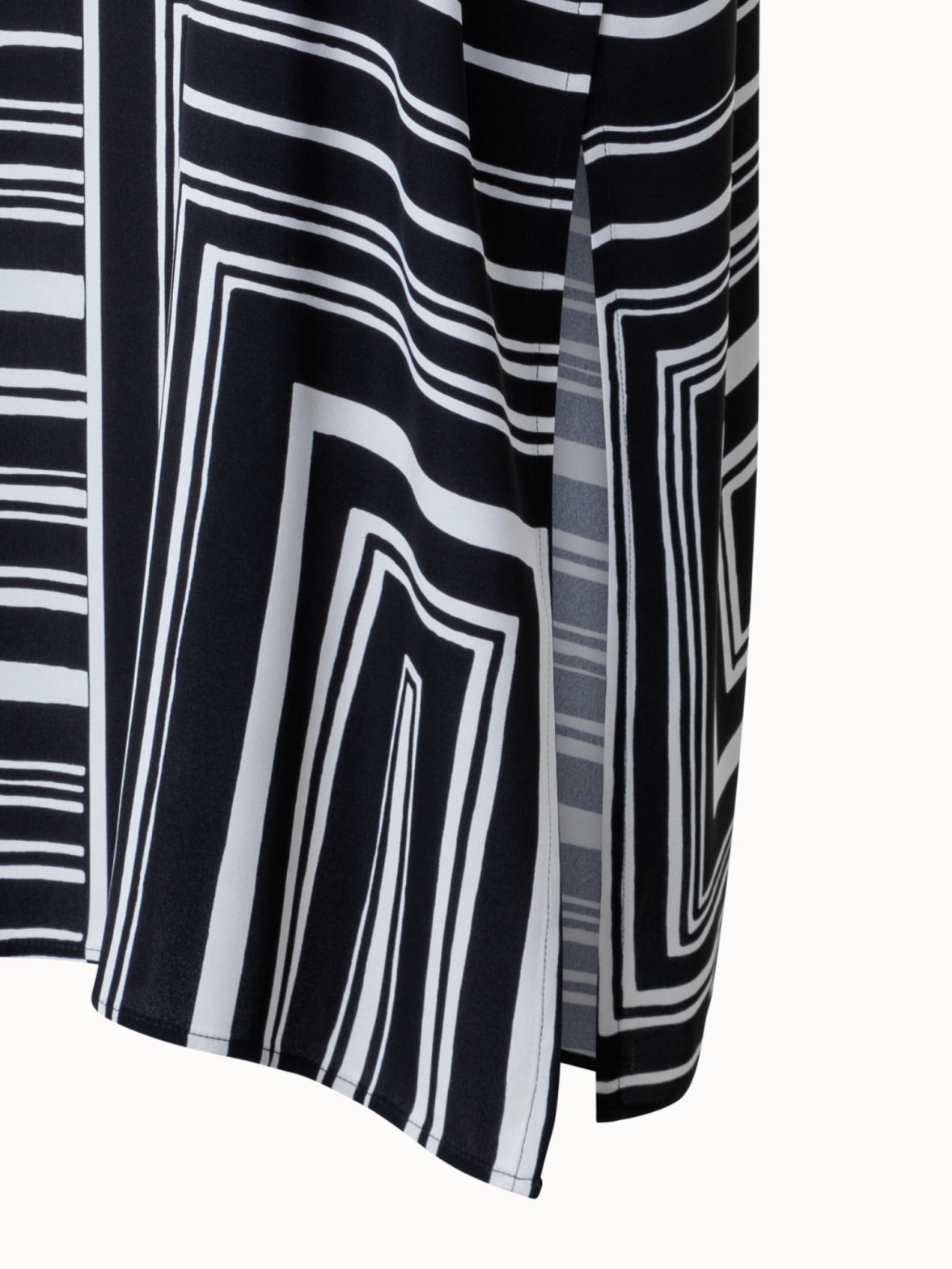 Silk Tunic Dress with Lizzi's Lines Print - multicolor - black
