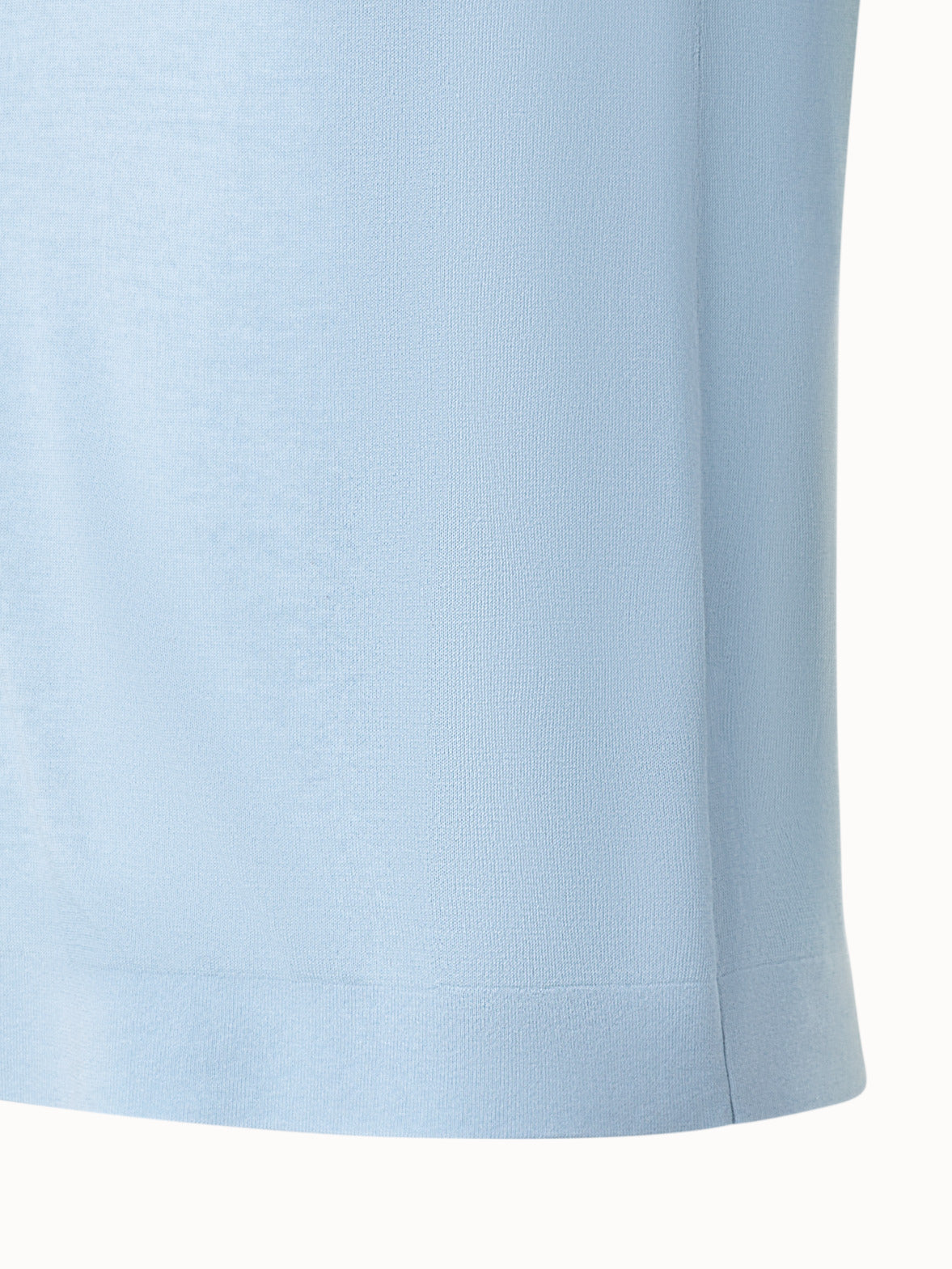 Knit Top in Silk Cotton with Semi-Sheer Sides - blue