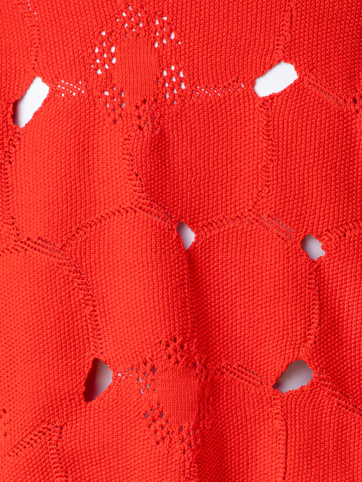 Cotton Stretch Knit Sweater with Anemones Jacquard - red