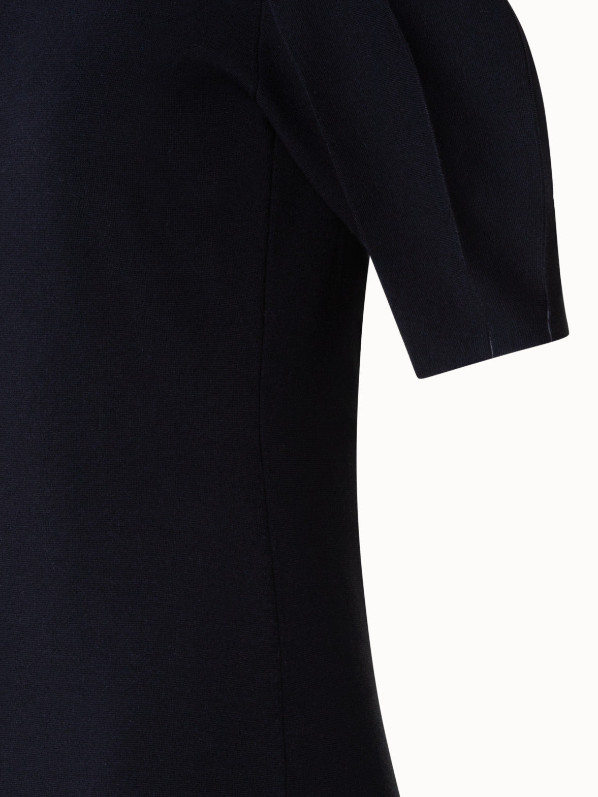 Short Knit Dress with Short Volume Sleeves - black