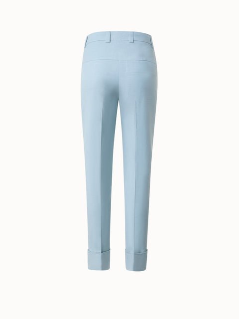 Cotton Silk Double-Face Cropped Tapered Pants