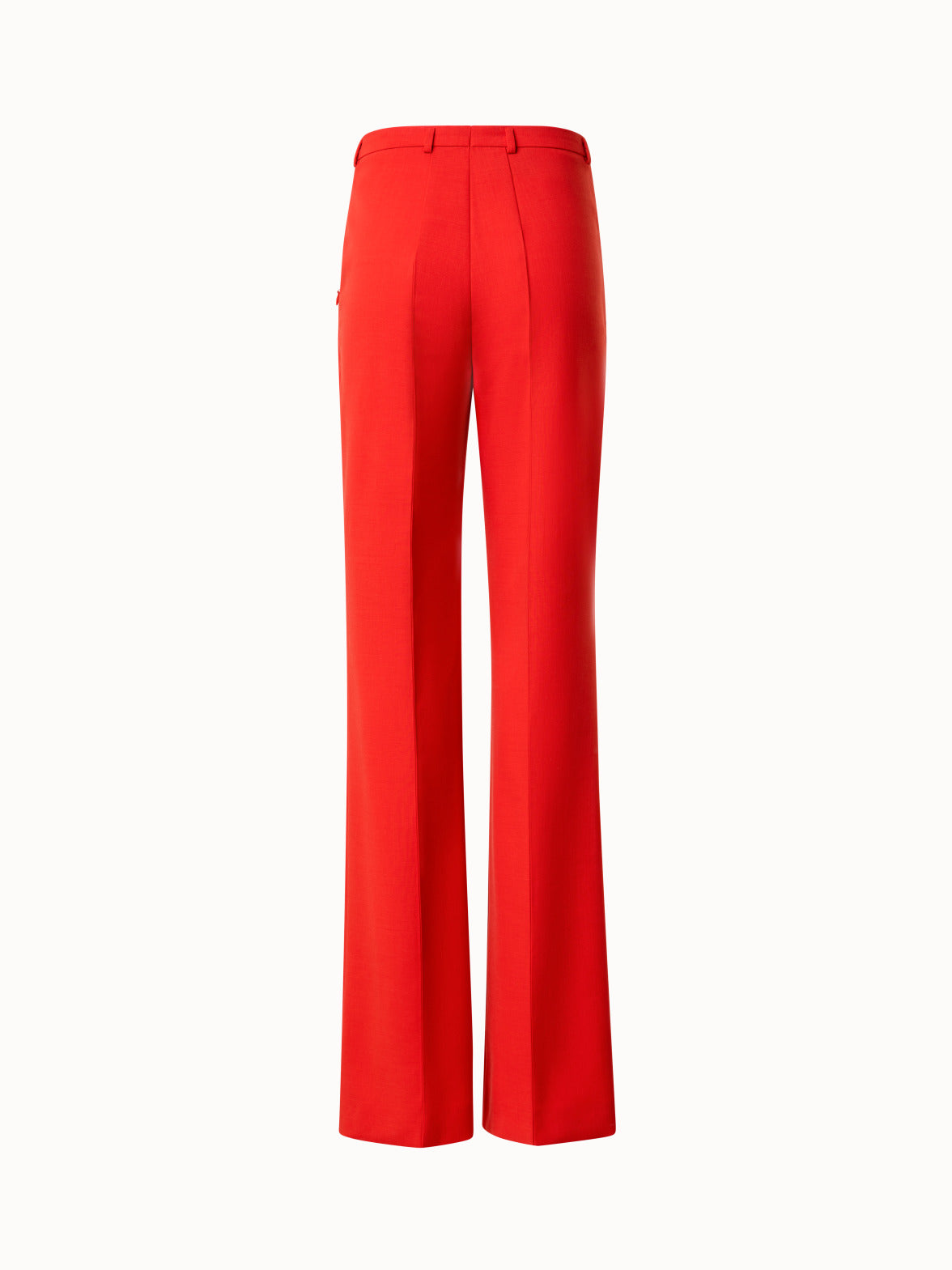 Wool Double-Face Bootcut Pants - red