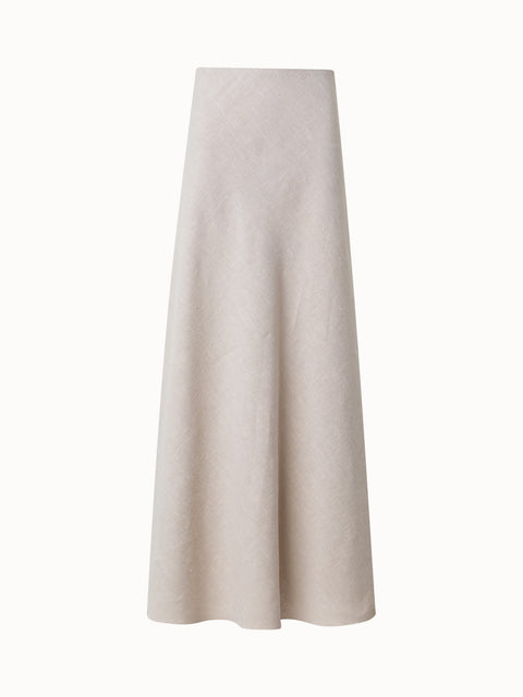 Flared A-line Midi Skirt in Linen