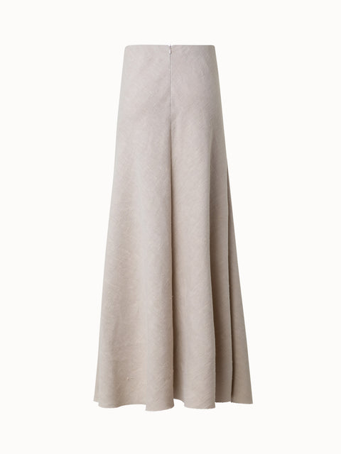 Flared A-line Midi Skirt in Linen