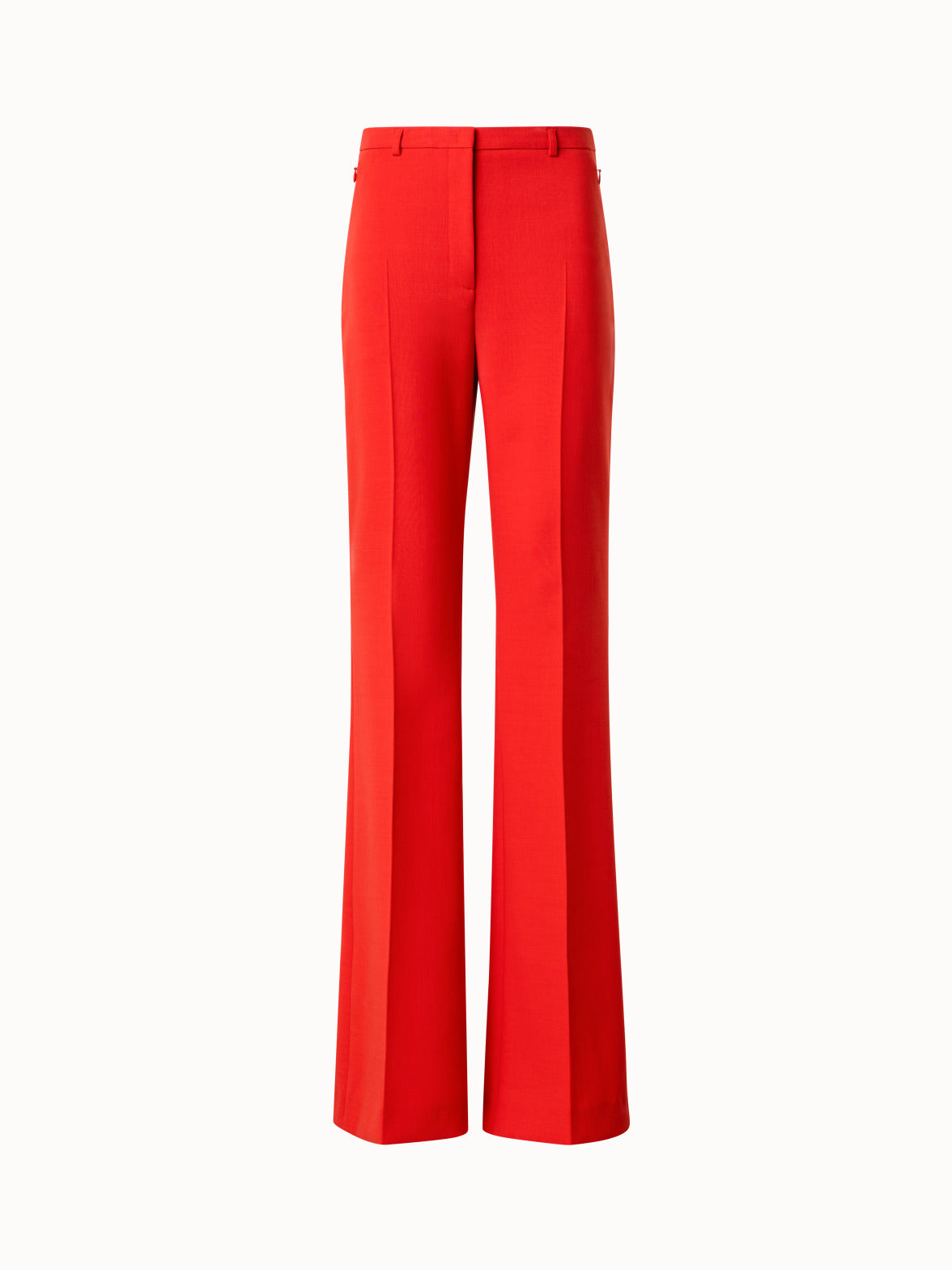 Wool Double-Face Bootcut Pants - red