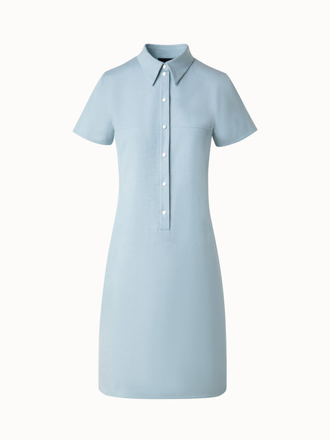 Cotton Silk Double-Face Polo Shirt Dress