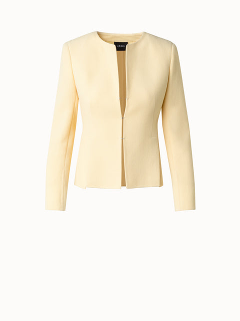 Wool Crêpe Double-Face Short Jacket