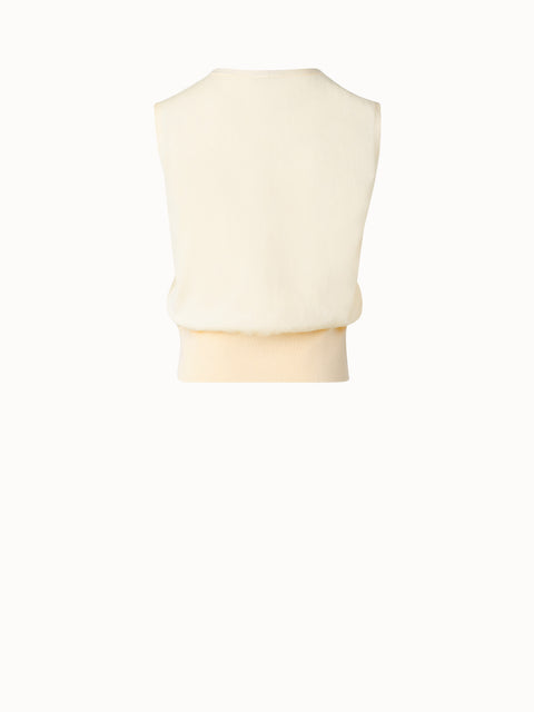 Sea Island Cotton Knit Top with V-Neck