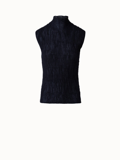 Knit Top in Cotton Blend with Asagao 3D Jacquard