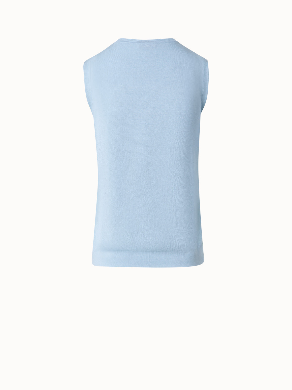 Knit Top in Silk Cotton with Semi-Sheer Sides - blue