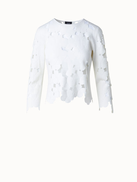 Sweater with Transparent Anemones Jacquard