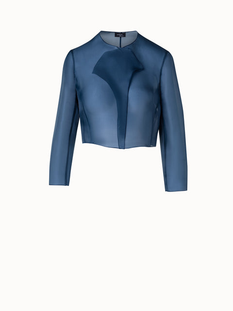 Short Bolero Jacket in 100% Silk Organza