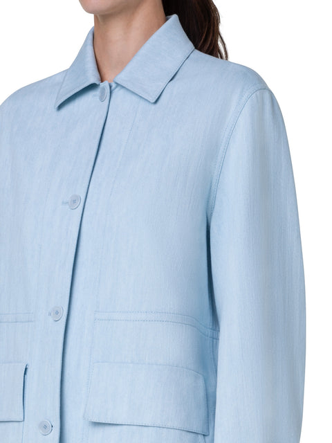 Cotton Denim Oversize Shirt Jacket