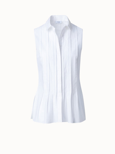 Sleeveless Cotton Poplin Blouse