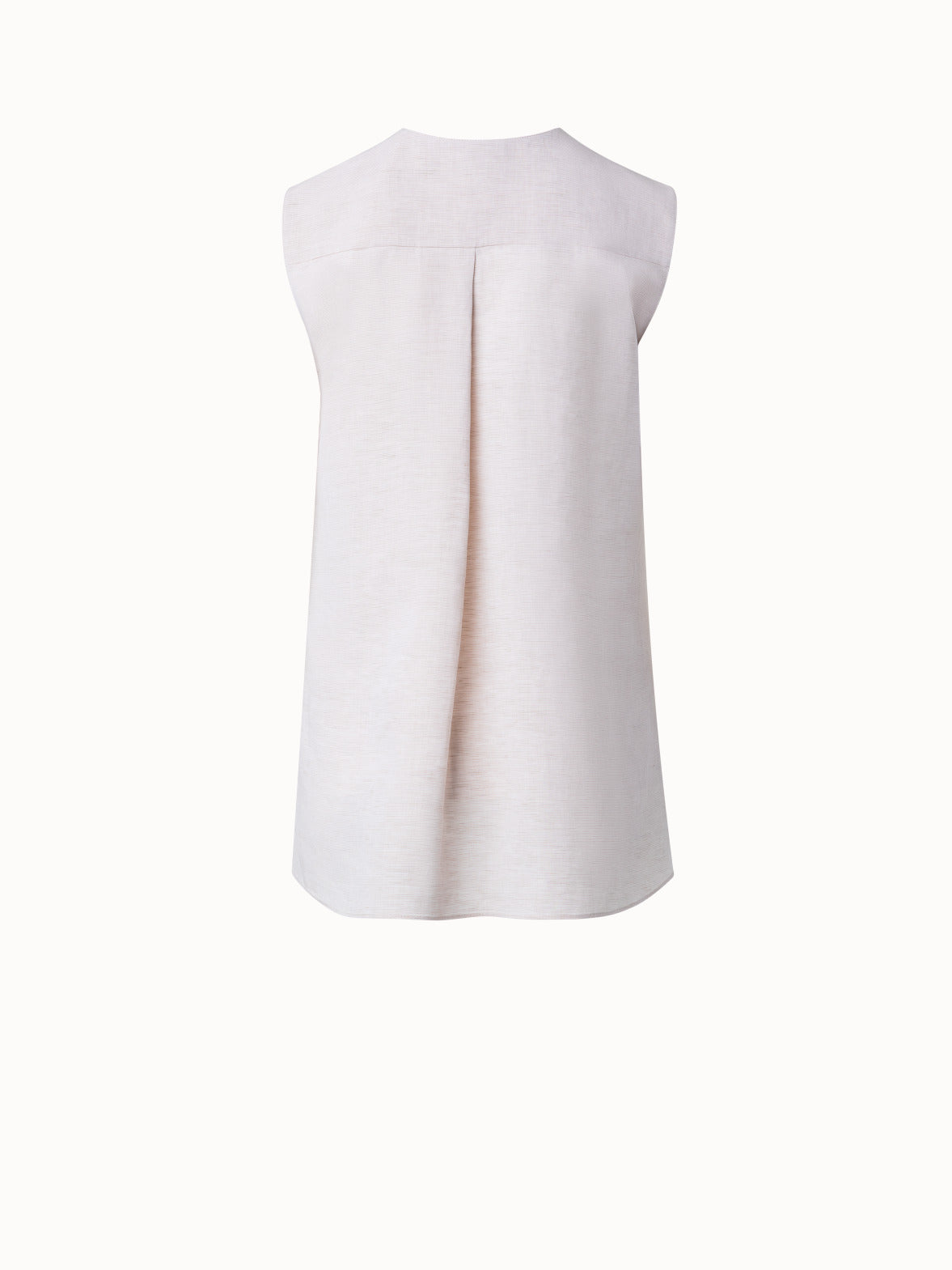 Sleevless Tunic Blouse in Stretch Linen - beige