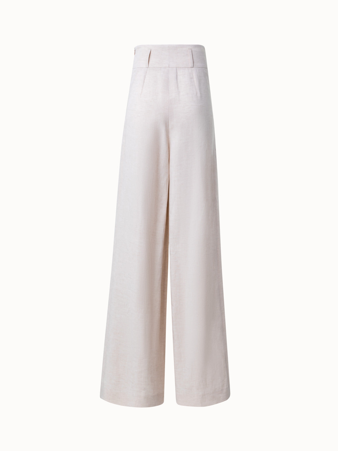 High Waisted XL Wide Leg Pants in Stretch Linen - beige