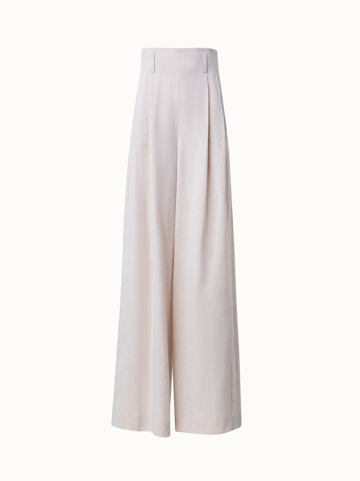 High Waisted XL Wide Leg Pants in Stretch Linen - beige