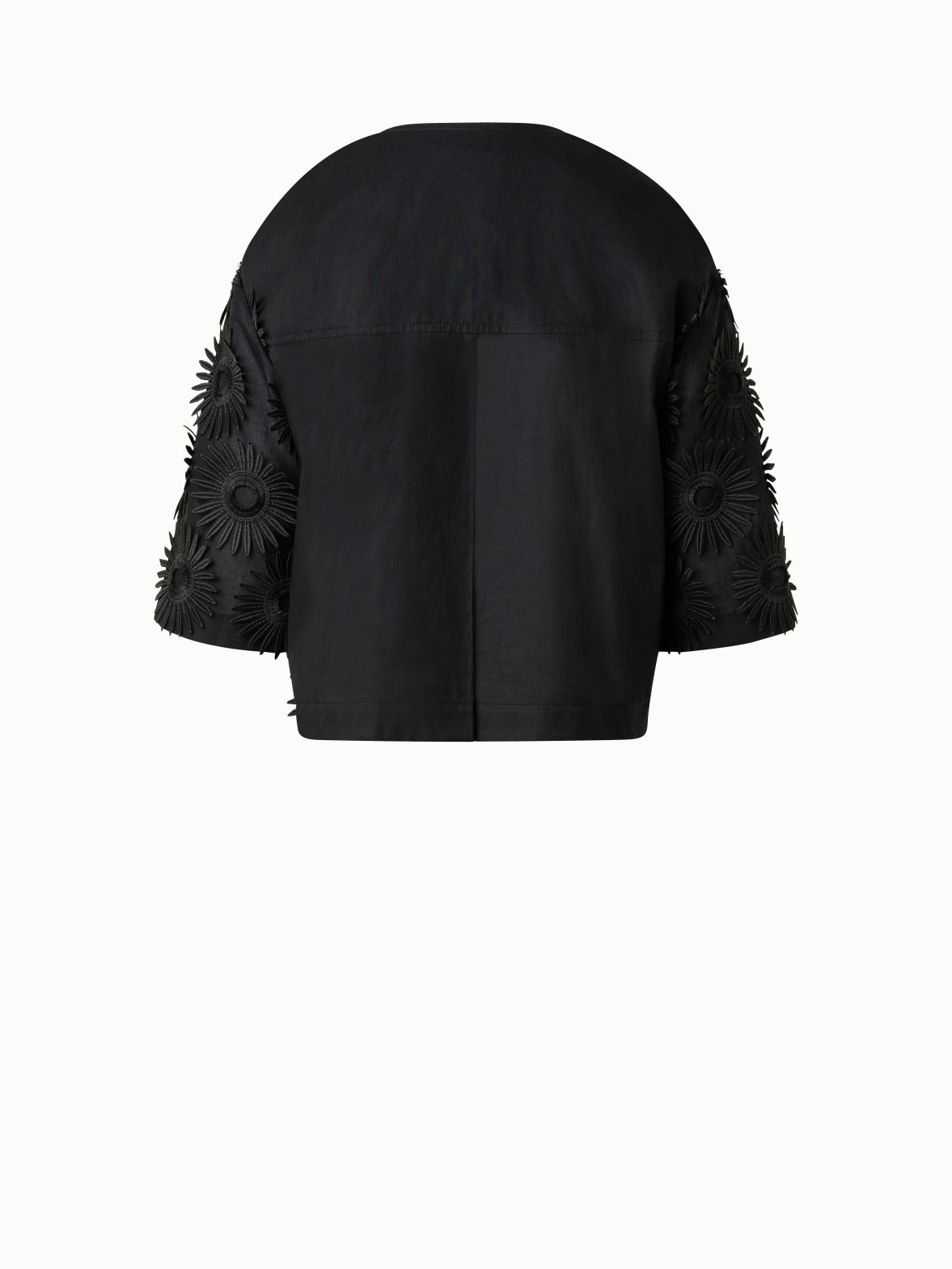 Jacket with Hello Sunshine Embroidery - black