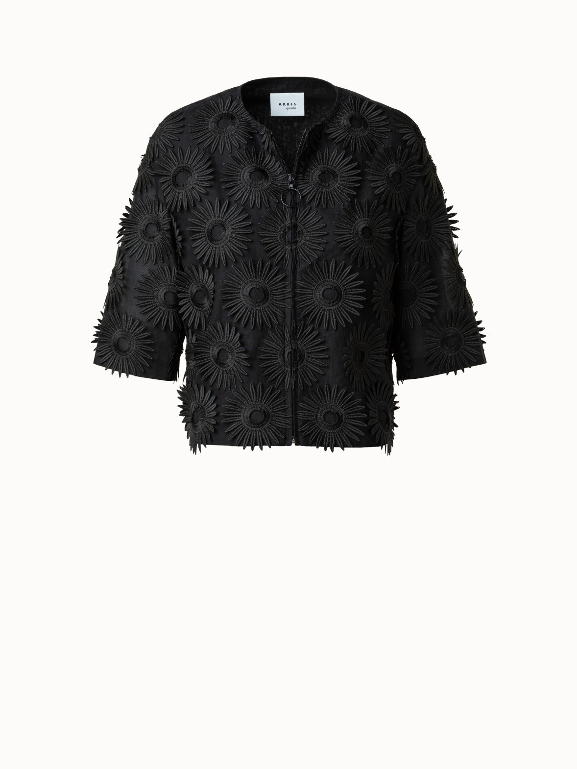 Jacket with Hello Sunshine Embroidery - black