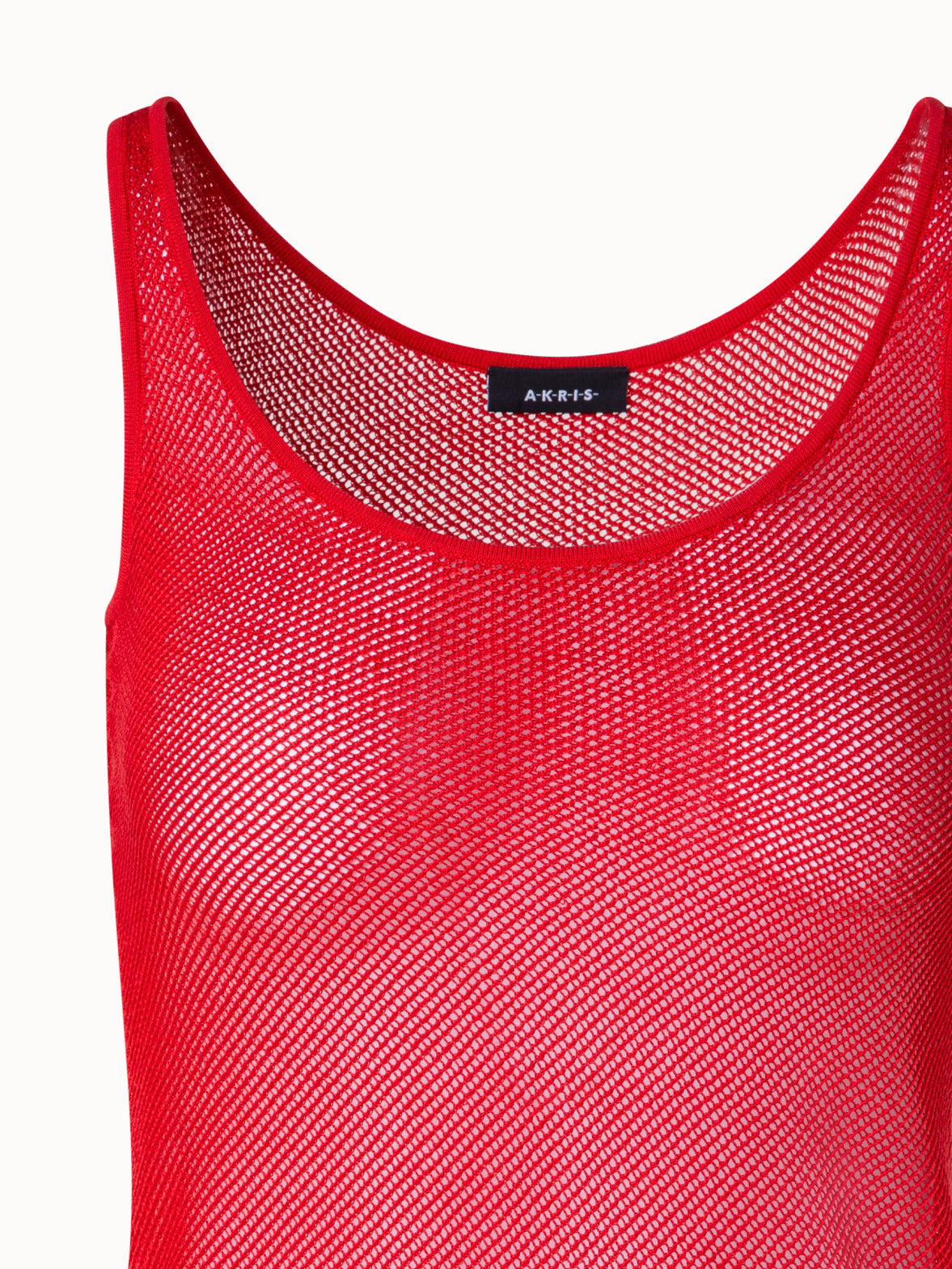 Silk Mesh Knit Tank - red