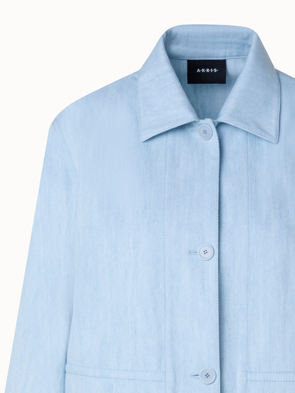 Cotton Denim Oversize Shirt Jacket - blue