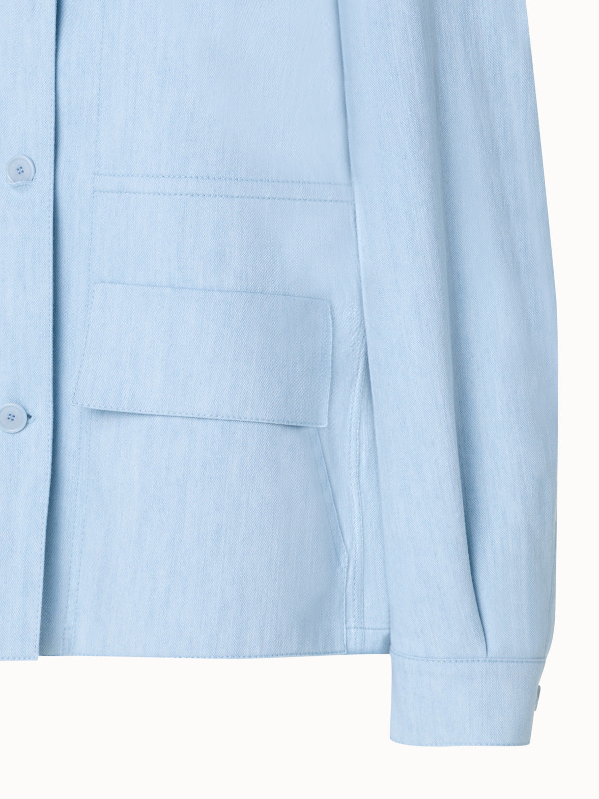 Cotton Denim Oversize Shirt Jacket - blue