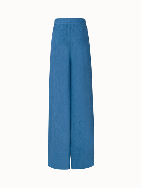 Wide Pleated Pants in Linen Gabardine