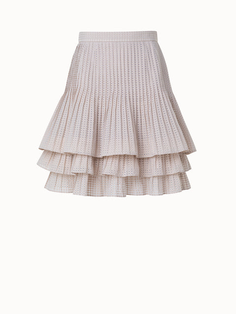 Short A-Line Triple Layer Plissé Skirt