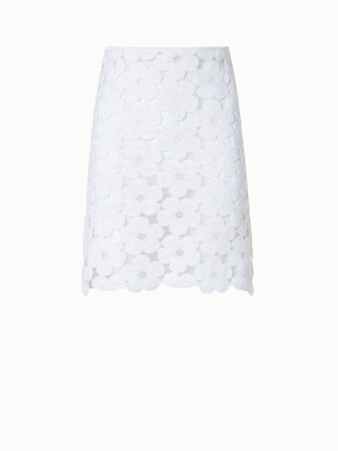 Short Skirt with Anemone Embroidery