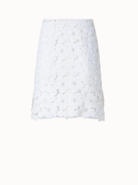 Short Skirt with Anemone Embroidery