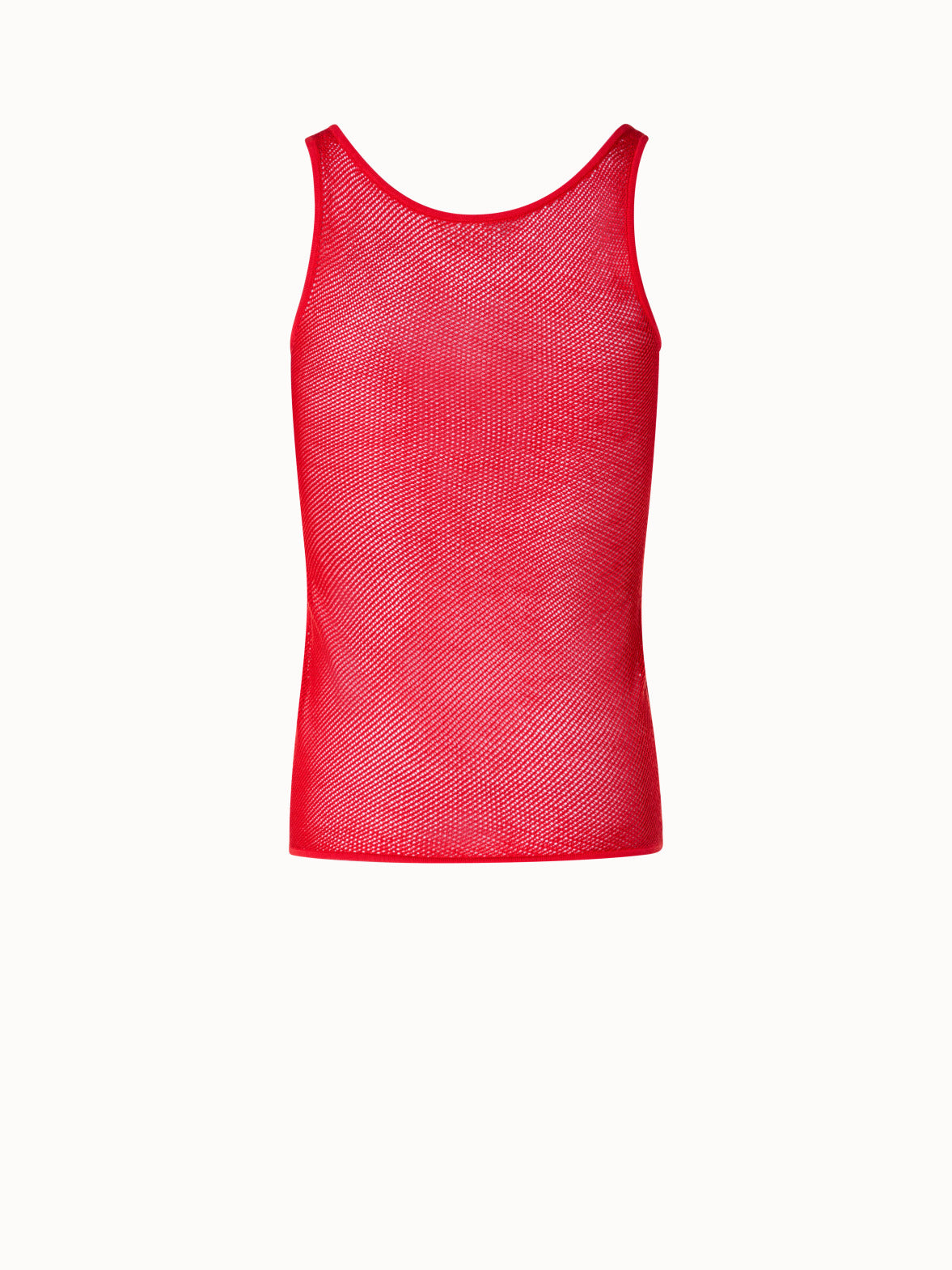 Silk Mesh Knit Tank - red