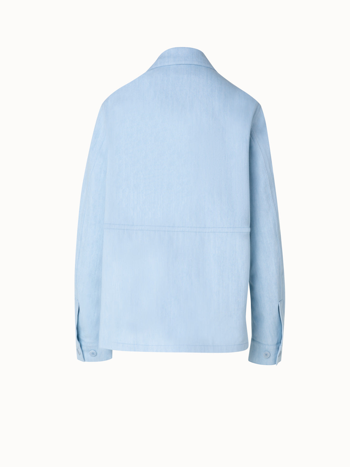 Cotton Denim Oversize Shirt Jacket - blue