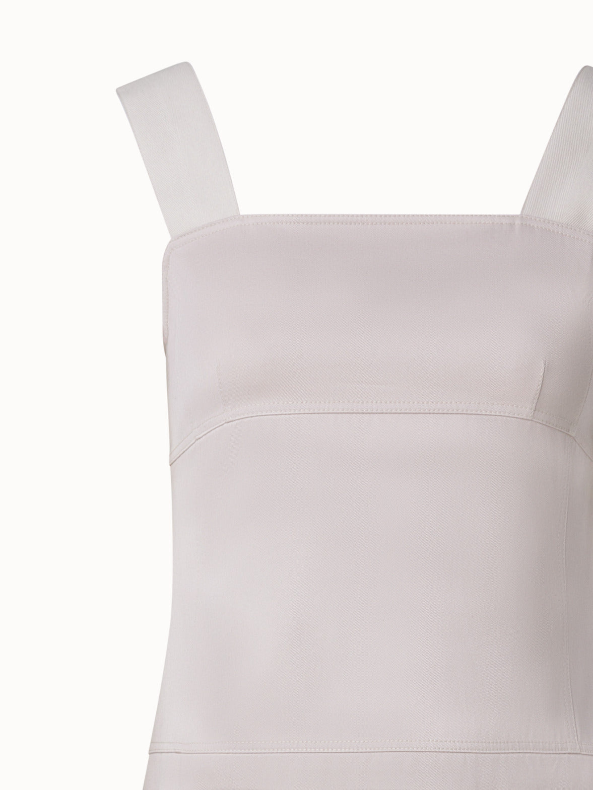Fitted Midi Dress in Stretch Cotton - ecru