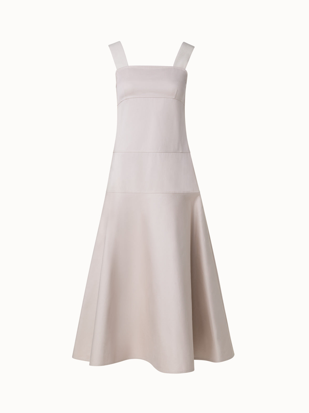 Fitted Midi Dress in Stretch Cotton - ecru