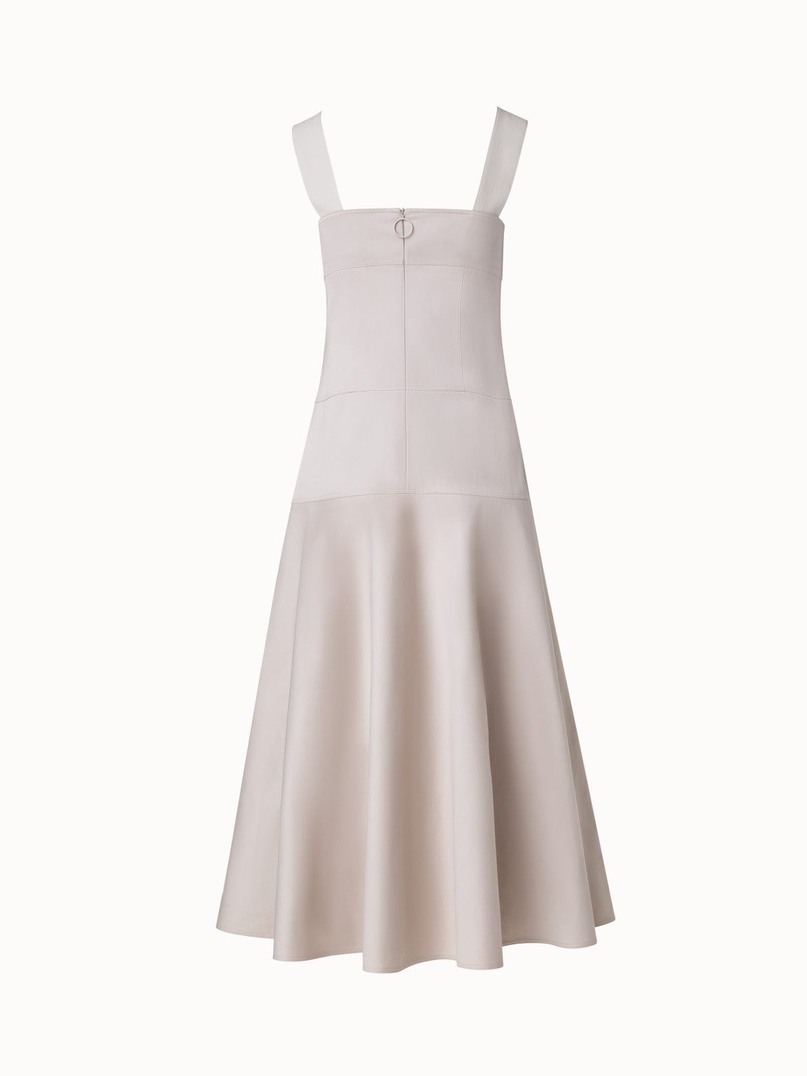 Fitted Midi Dress in Stretch Cotton - ecru