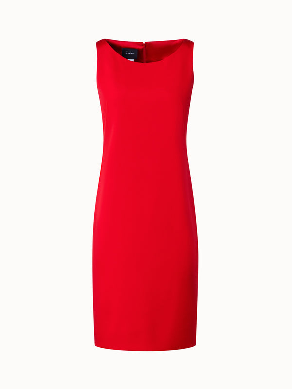 Silk Crêpe Sheath Dress - red