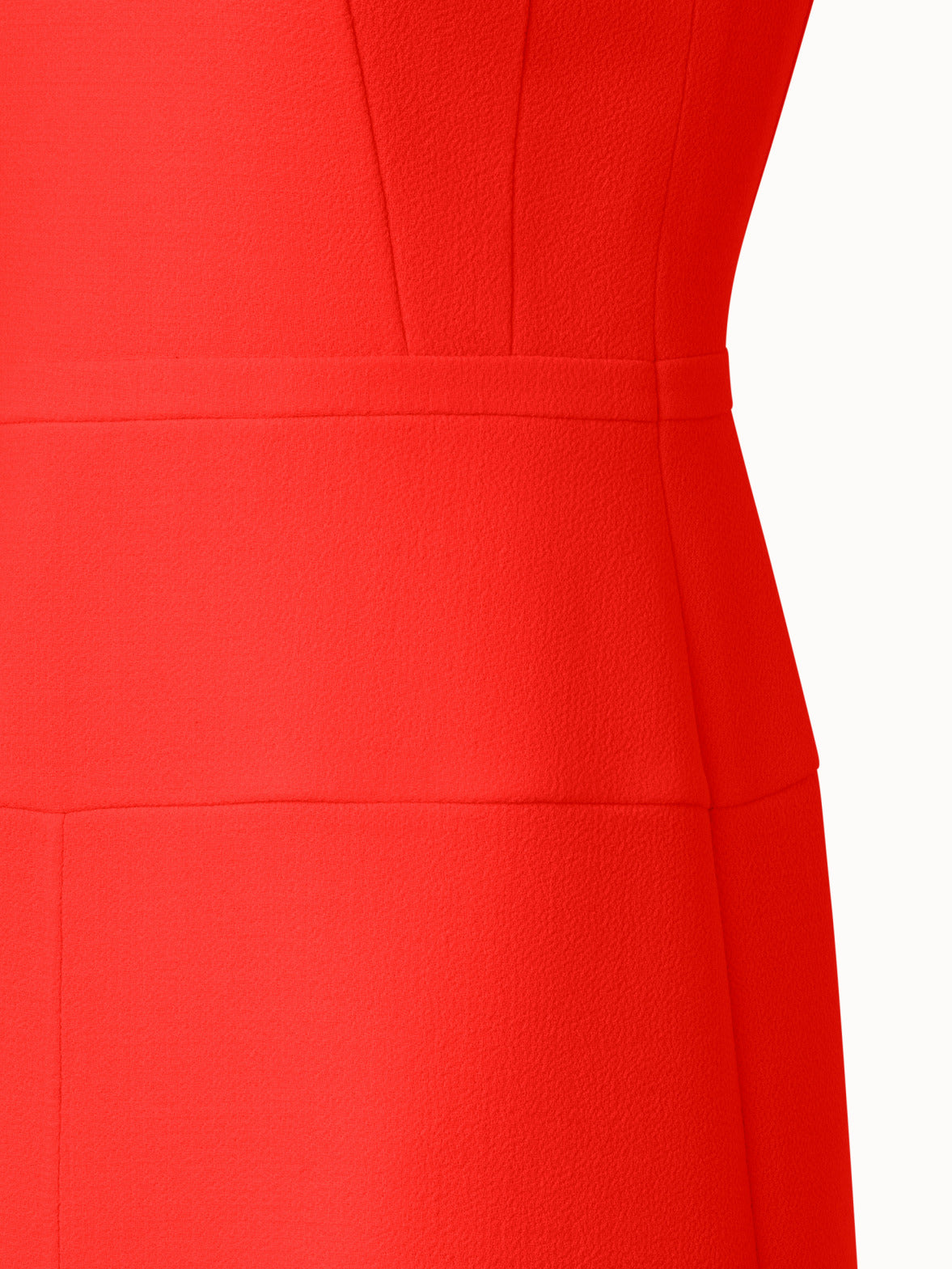 Wool Crêpe Double-Face Sheath Dress with A-Line Skirt - red
