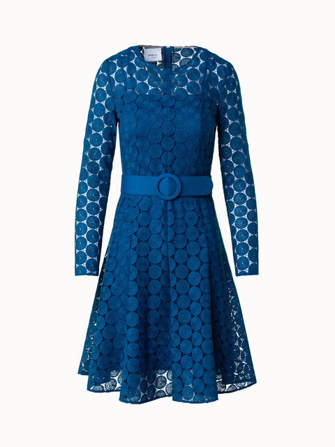 Fit and Flare Dress in Dot Embroidery