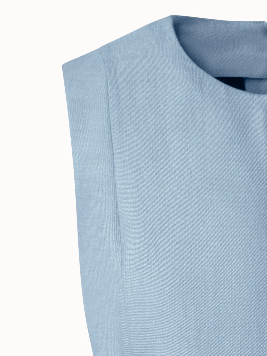 Fitted Cotton Silk Double-Face Sheath Dress - blue