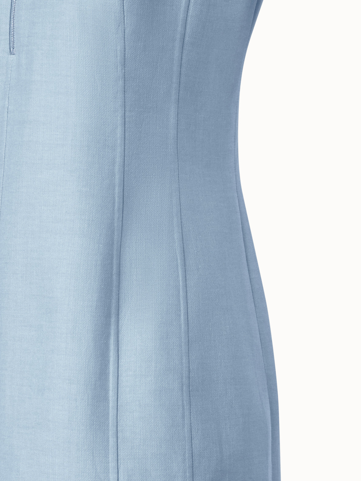 Fitted Cotton Silk Double-Face Sheath Dress - blue
