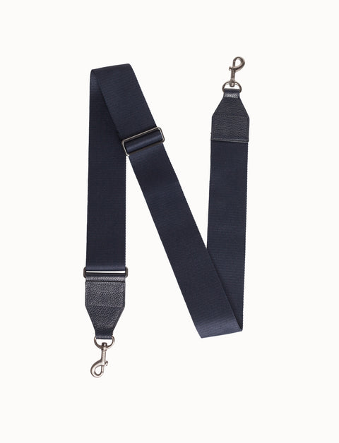 Adjustable Shoulder Strap in Cervocalf Leather with Clasp Closure