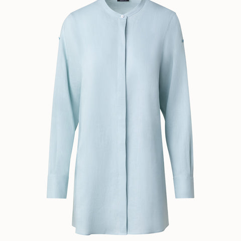 Oversize Tunika-Bluse aus Leinen