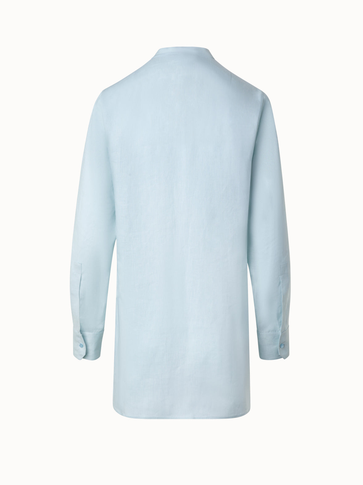Oversized Linen Tunic Blouse - blue