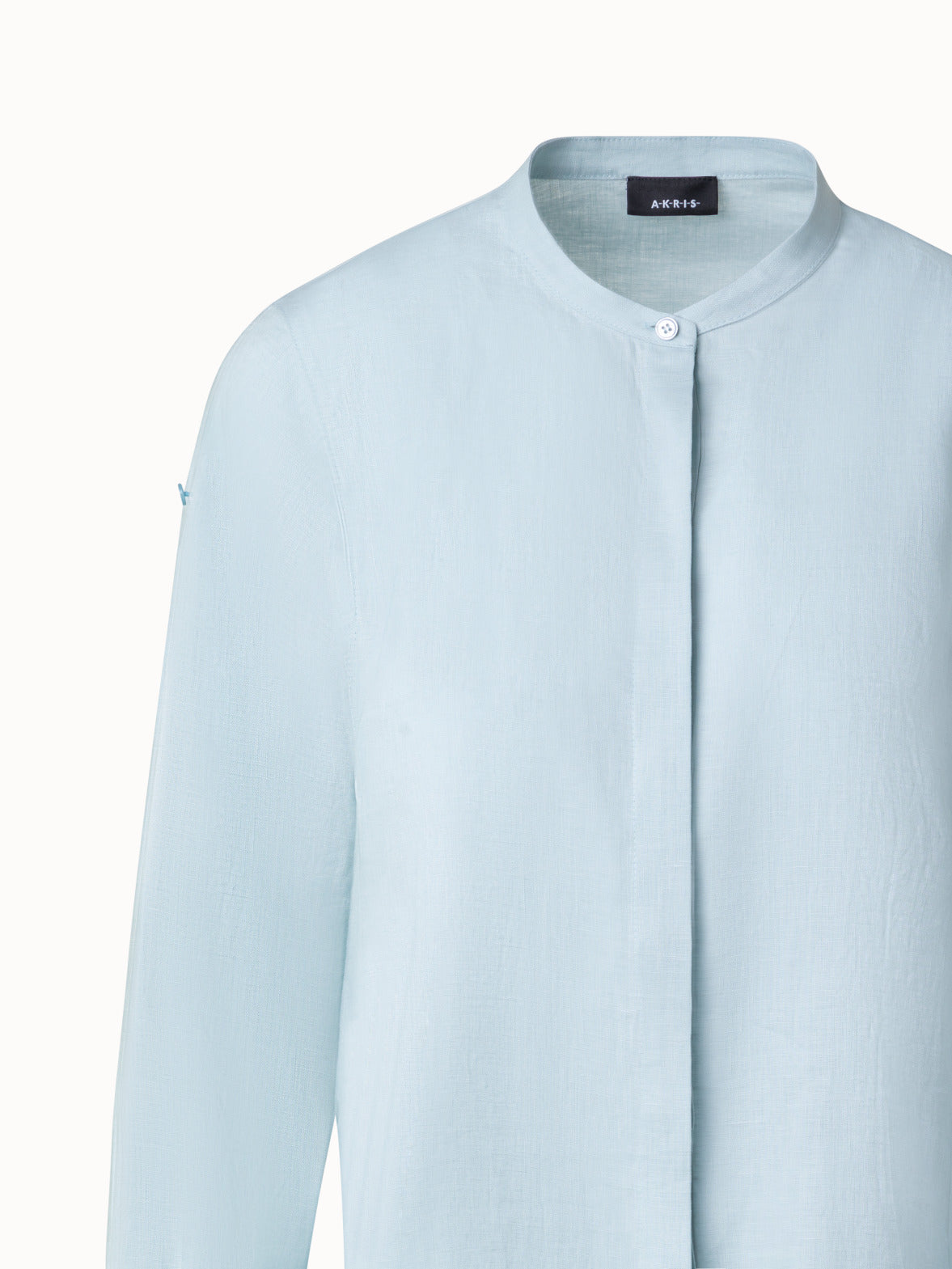 Oversized Linen Tunic Blouse - blue