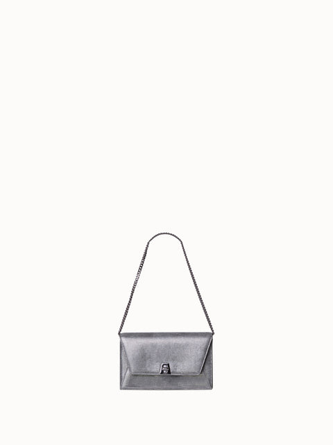 Anouk Envelope Bag in Leather with Lizard Lamé Finish