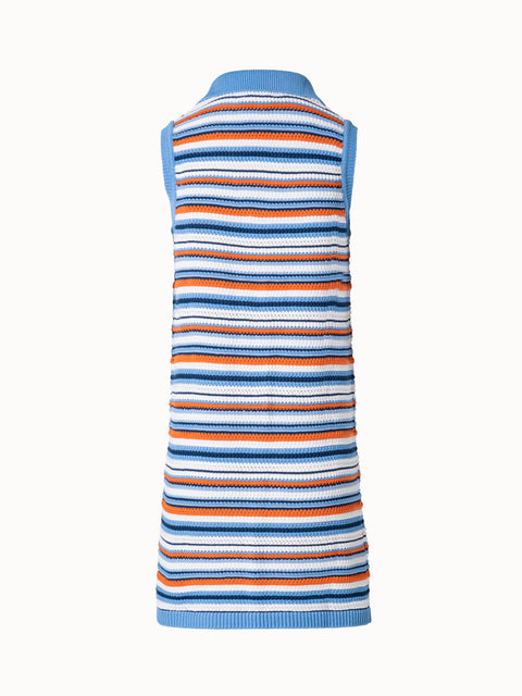 Short Knit Dress in Allover Stripes