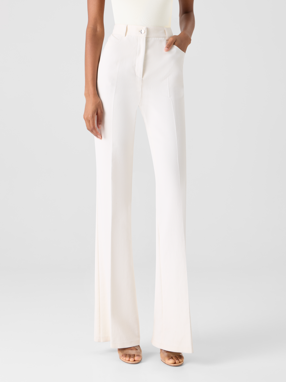 Bootcut Cotton Silk Stretch Double-Face Pants